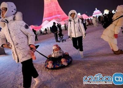 جشنواره سالانه یخ و برف چین با استقبال گردشگران روبرو شد