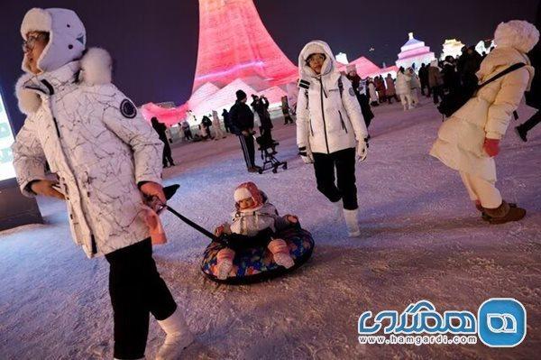 جشنواره سالانه یخ و برف چین با استقبال گردشگران روبرو شد